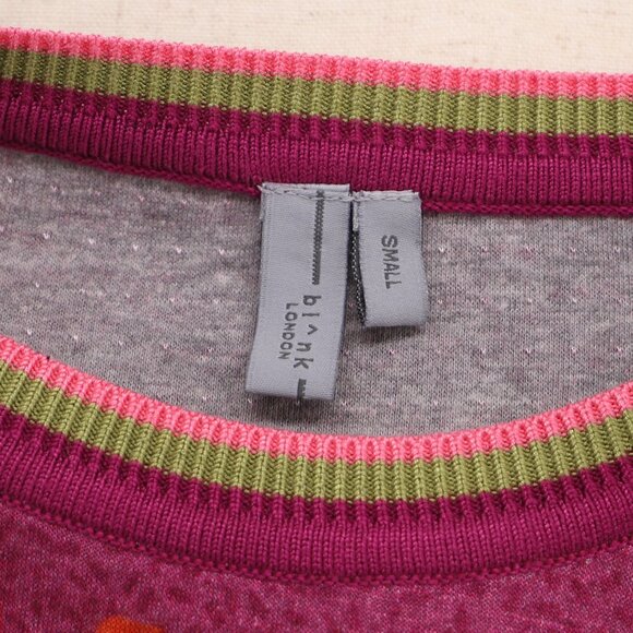 Bl-nk London ANTHROPOLOLGIE Contrast Floral Eyelet Sleeve Pullover Size S - Picture 8 of 9